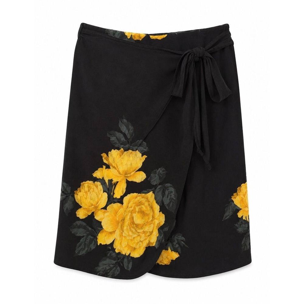 90's vintage LINDA ALLARD 100% silk wrap skirt size 12